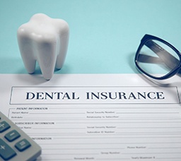 Dental insurance claim form on desk