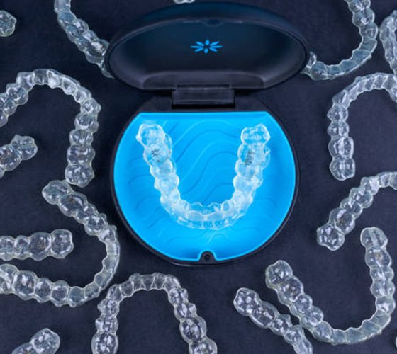 Clear aligners and storage case