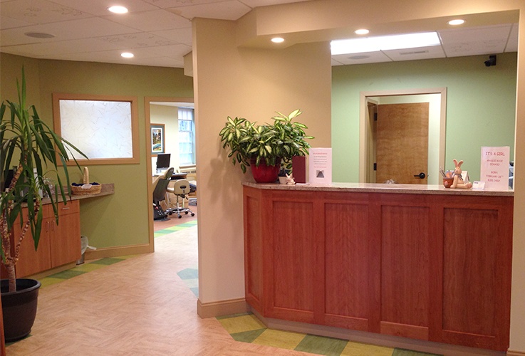 Reception desk in Northampton orthodontic office