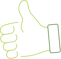 Animated hand giving a thumbs up