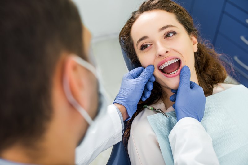 young woman seeing her orthodontist